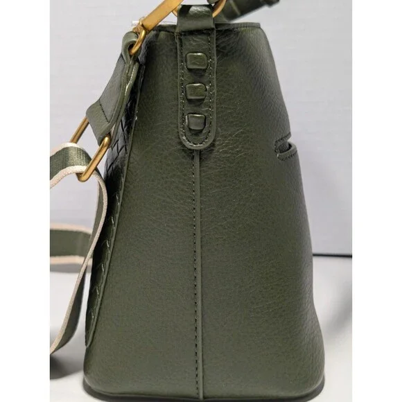 Style & Co Mini Woven Bucket Bag Womens Crossbody Purse Green New With Tags - Picture 9 of 16